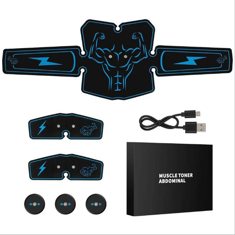 New Rechargeable Smart Abs Fitness Gear Electronic Electrostimulation Abdominal Muscle Stimulator Exercise Home Gym Equipment