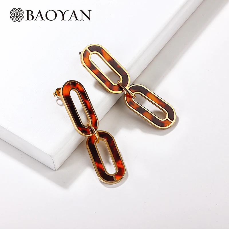 Baoyan шикарные модные зимние геометрические Черепаховые леопардовые серьги 2019