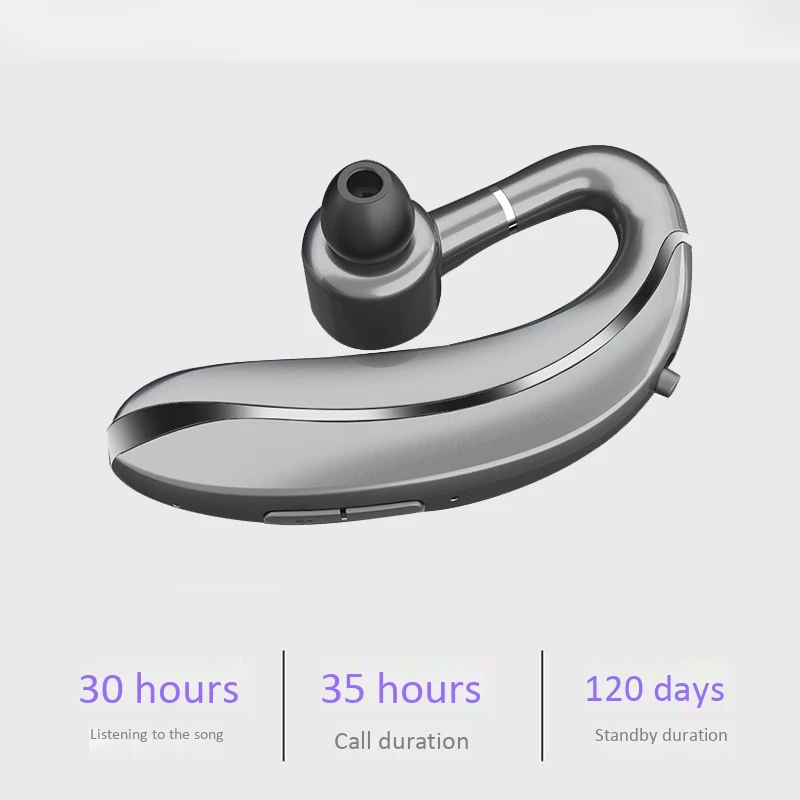 Q10 Wireless Headphone Earbud Ear Hook Bluetooth 5 0 Earphone 300MAh Single Handfree with Microphone for Driving Sport PK V9 Bla