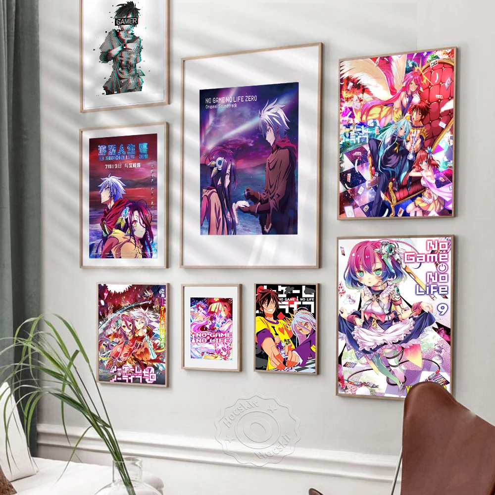 

Anime No Game No Life Art Poster, Wall Stickers, No Game No Life Prints Poster, Anime Poster, Kids Room, Wall Picture, Gift,