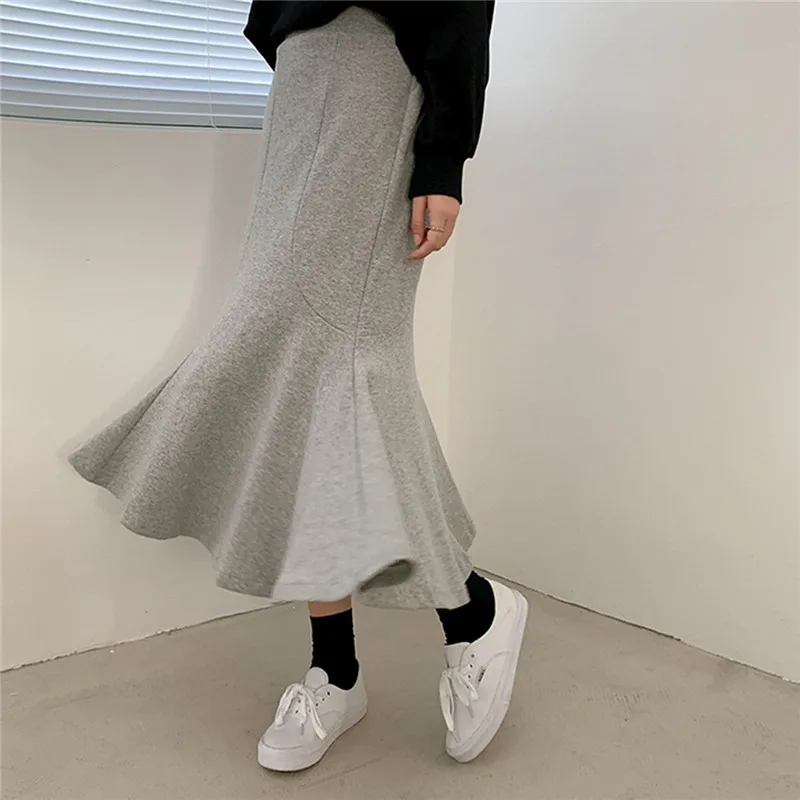

SAYTHEN Fashion High Waist Package Hip Skirts Women 2020 New Style Skirts Female Slim Elastic Skirts Autumn Casual Midi Skirts