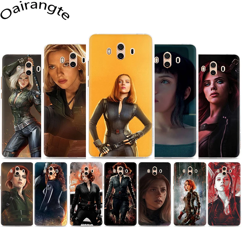 Жесткий чехол для телефона Scarlett Johansson Marvel Black widow Huawei Y5 Y6 Y7 2017 Y9 Mate 10 20 30 Pro Lite Nova 2i 3i 5i