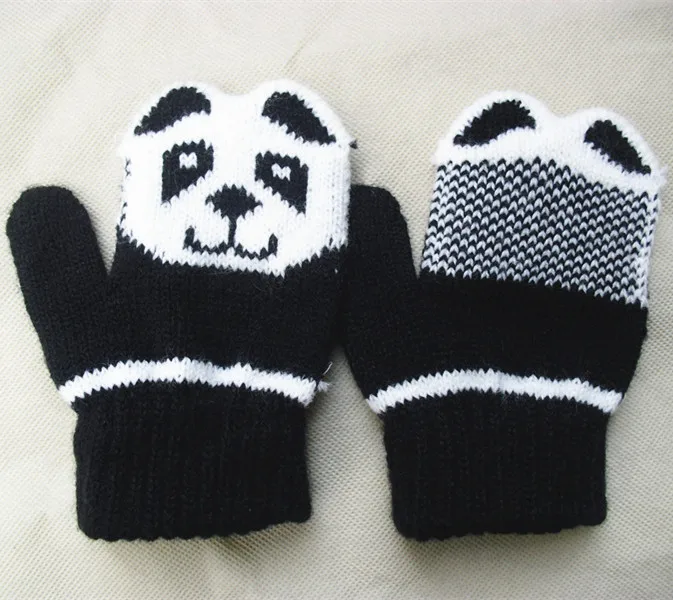 

Winter Cute Panda CHILDREN'S Gloves Warm Cute Stereo Gloves Young STUDENT'S Baby Kids Thick Knitting Wool Gloves