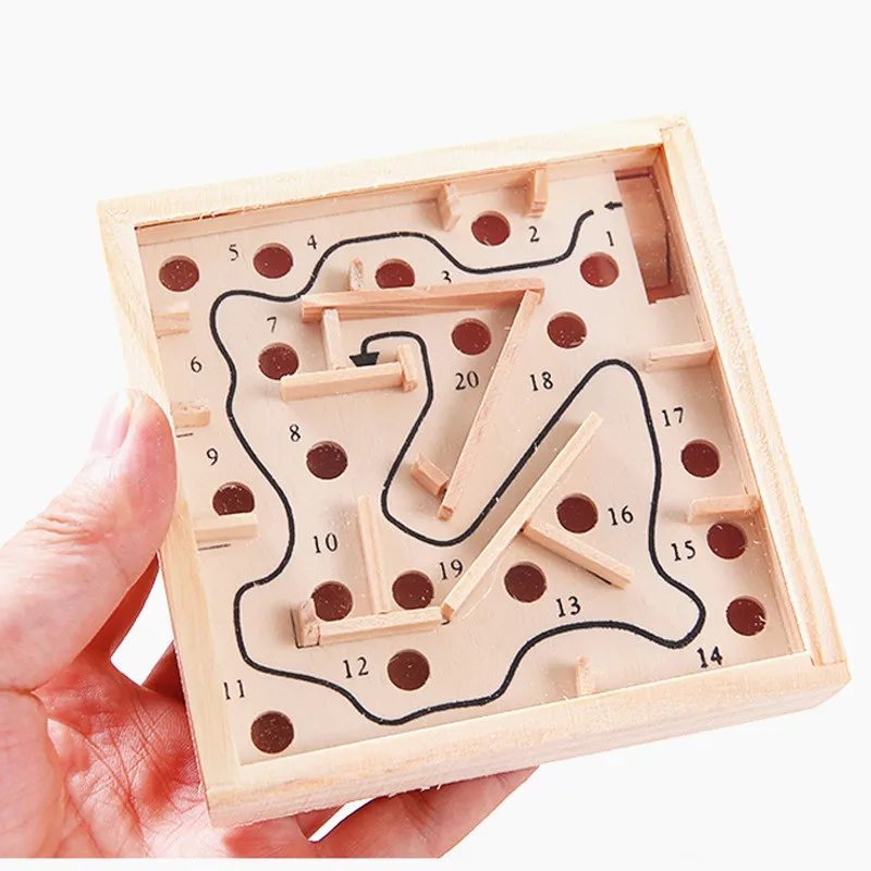 Mini 3D Puzzle Wooden Labyrinth Board Game Ball In Maze Puzzle Handcrafted Toys Children Math Educational Toys Antistress Toy