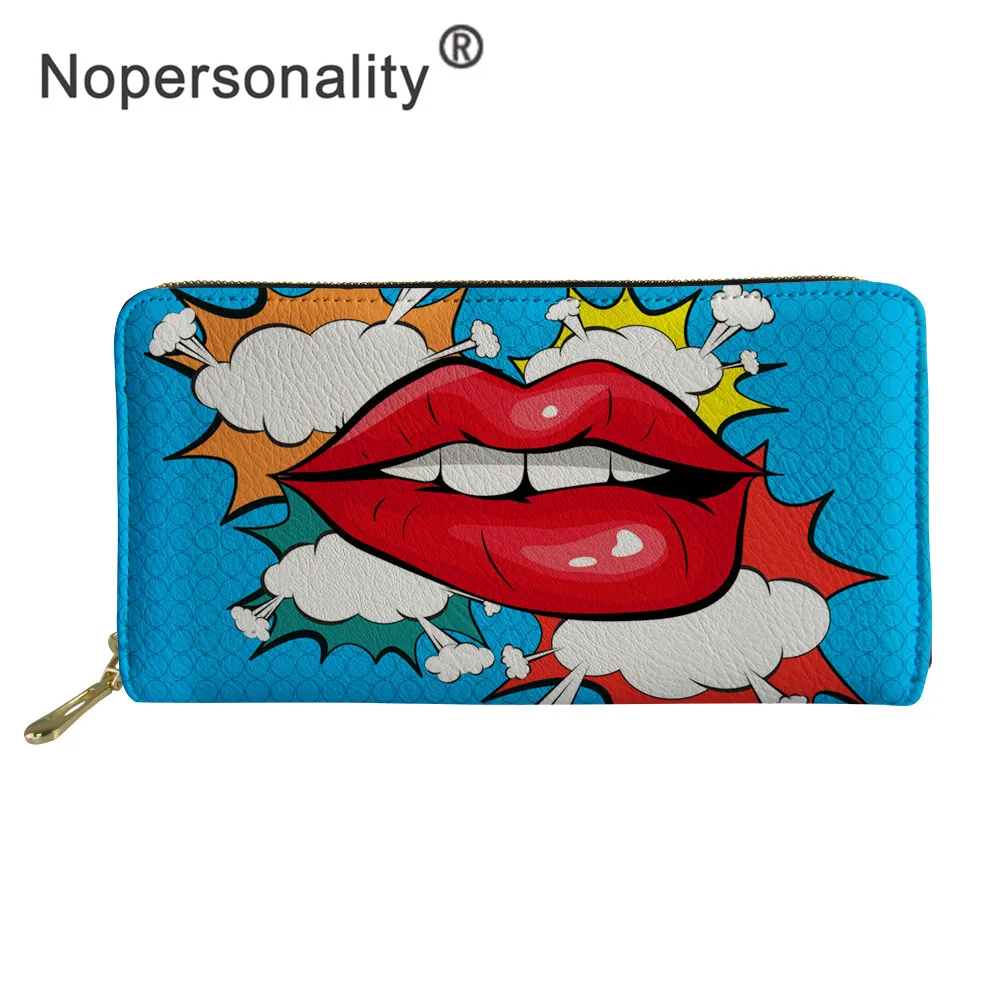 Nopersonality, модные женские кошельки, Lisptick, с принтом в виде губ, многофункциональные кошельки на молнии, кожаная сумка для денег, клатч для девушек