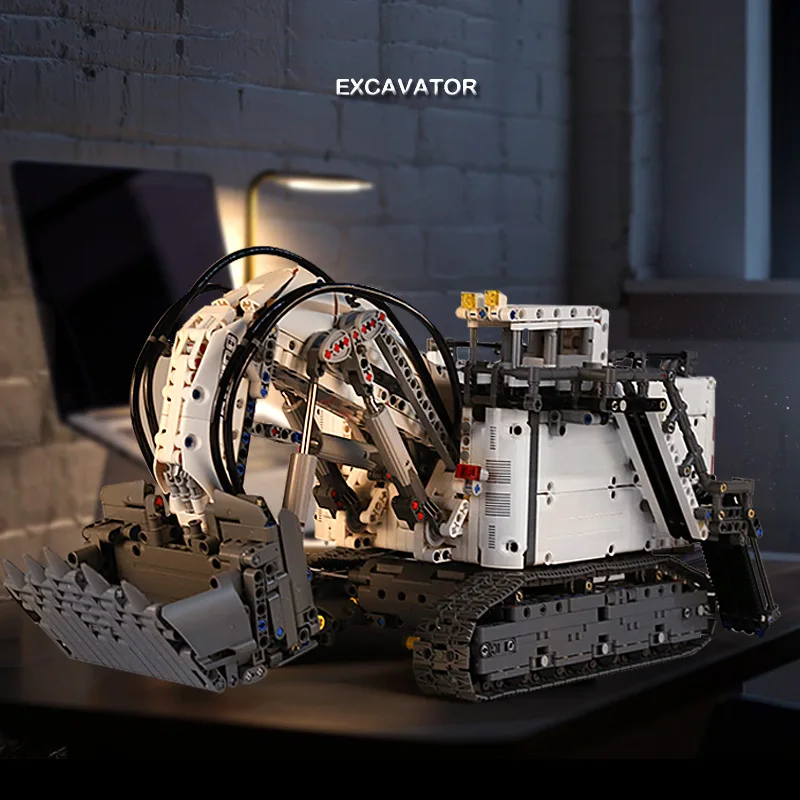 Tanie Seria Technic liesher Terex RH400 koparka górnicza R 9800 pojazd silnikowy Model klocki klocki kompatybilne legoing 42100 zabawki