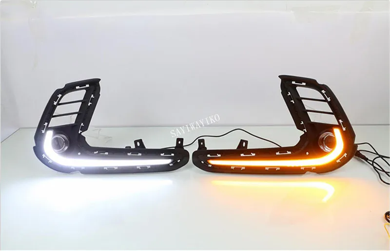 2 шт. для hyundai Elantra светодиодный DRL дневные ходовые огни ABS противотуманная фара с желтым сигналом поворота