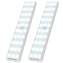 WTONG Wireless Motion Sensor Light Under Cabinet Lighting Wardrobe Light with 30 Cool White LEDs 2pcs tanie tanio Części do narzędzi ręcznych CN (pochodzenie) H1110115 Z tworzywa sztucznego do majsterkowania w domu A+++ 30 led