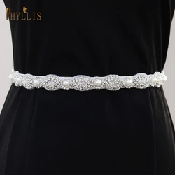 S11 Thin Bridal Sash Belt Wedding Belt with Sash Sparkly Bride Belt for Dress Wedding Belts with Rhinestones Women's Ribbon Belt