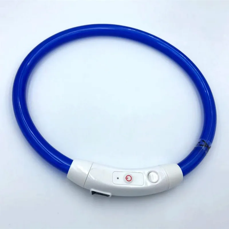 Регулируемый usb зарядный ошейник для собак перезаряжаемый светодиодный светящийся ночной ошейник для собак светящийся безопасный ошейник для домашних животных YXL