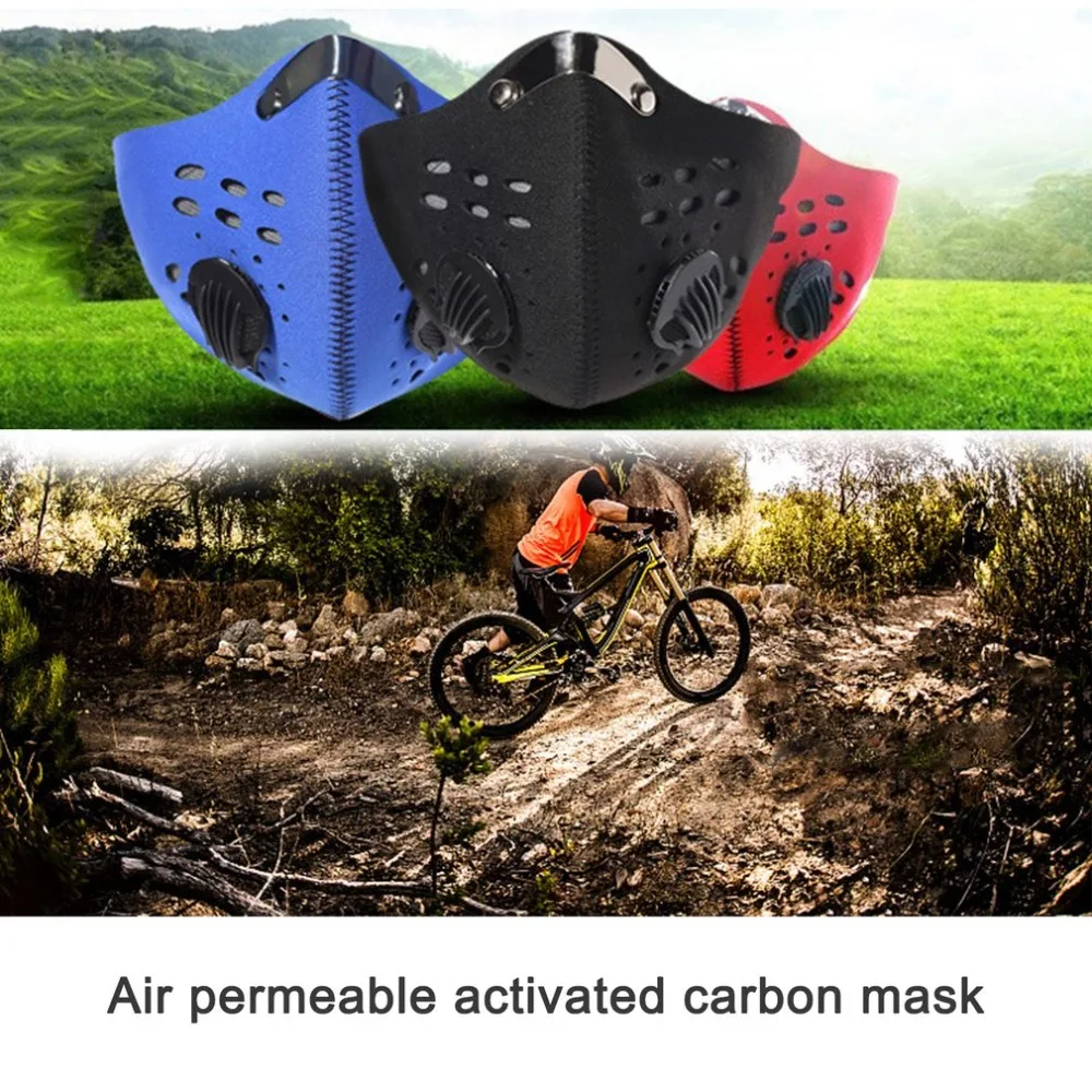 Breathable activated carbon cycling mask mountain bike road bike bicycle half face mask dustproof cycling running sports mask