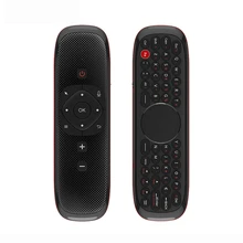 W2 Fly fare uzaktan kumanda 2.4G hava fare klavye Presspad + ses fonksiyonu Android TV kutusu akıllı TV
