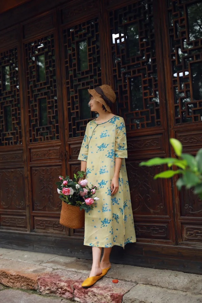 Original Literary Rhinoceros Chinese Style Improved Cheongsam Long Dress