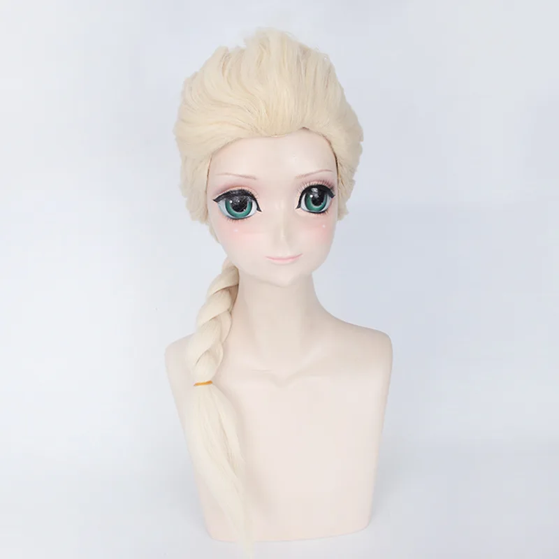 wig Cosrea Эльза Косплей Костюм Эльза красота зимнее платье для девочек принцесса Эльза синтетический парик Хэллоуин Disfraz взрослых женская одежда - Цвет: wig