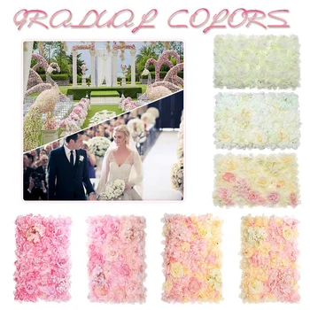 

40x60cm DIY Rose Flower Decoration Carpet Artificial Flower Plants Wall Panels Wedding Party Pillar Main Road Floral Decor