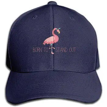 

Flamingo Born to Stand Out Vintage Adjustable Baseball Cap Cotton Denim Dad Hat Cap
