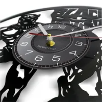 Wakanda Forever Panther Superhero Inspired Vinyl Record Wall Clock Silent Non Ticking Timepieces Retro Wall Watch For Kids Room 2