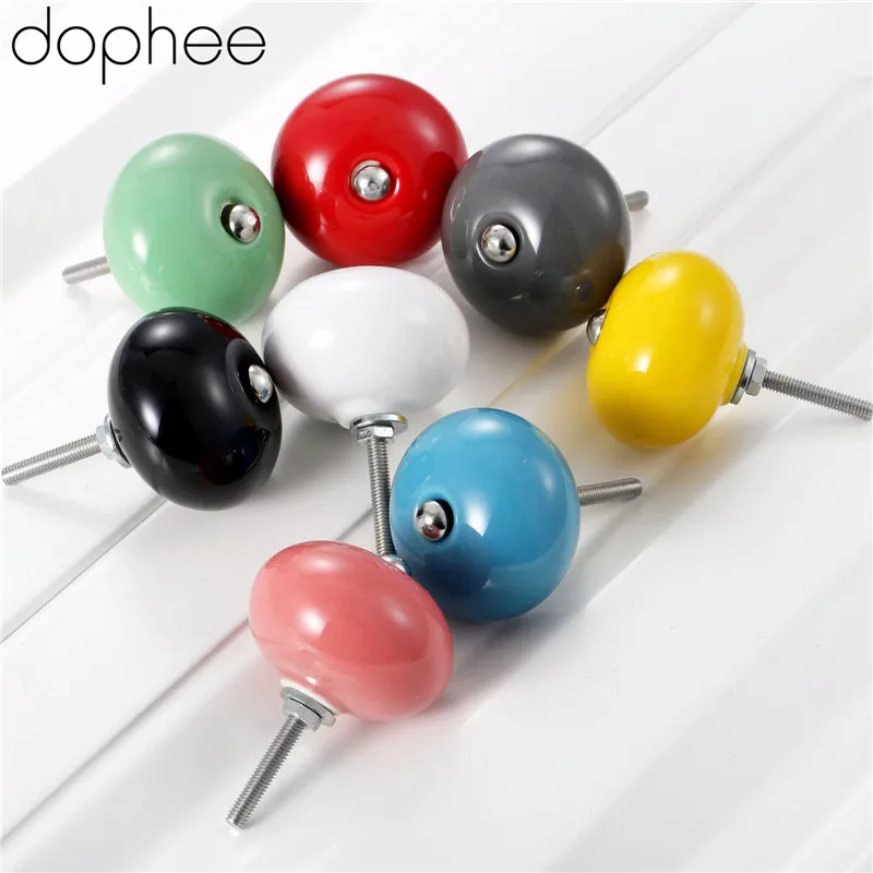 

8Pcs Round Ceramic Knobs Furniture Handle Ceramic Drawer Cabinet Knobs and Handle Cupboard Pull Handle Kitchen Accessories