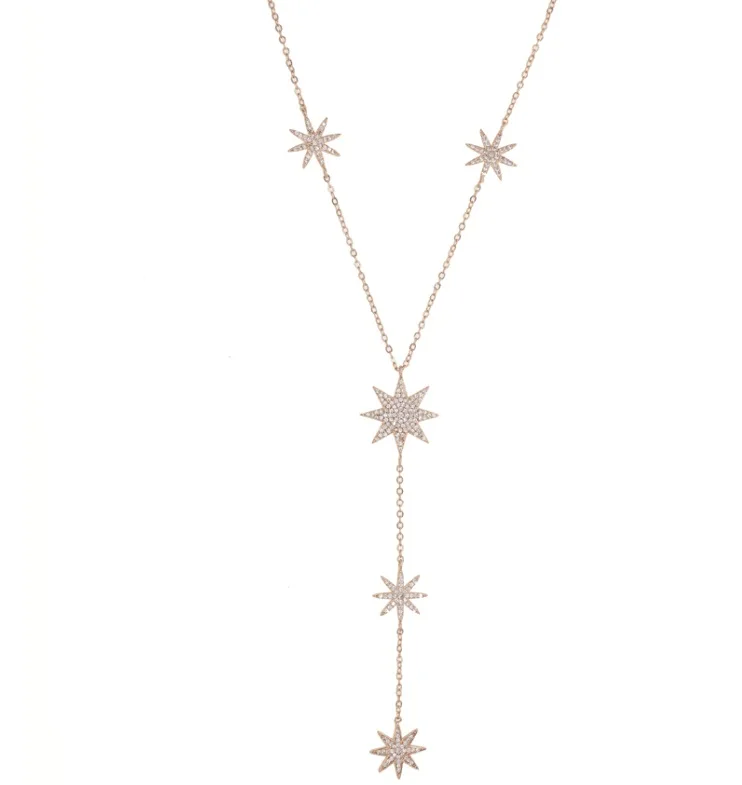 Новое поступление sparking star charm Y shape длинная цепочка ожерелья для сексуальных