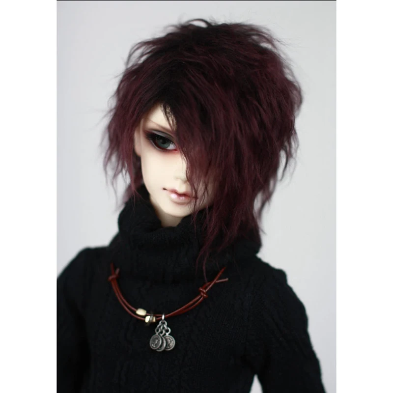 BJD плюшевый парик короткий фиолетовый для 1/4 1/3 1" 24" высокий BJD кукла MSD SD DK DZ AOD DD кукла
