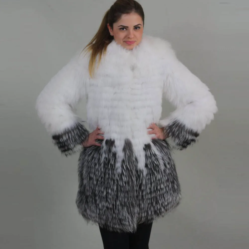 YZ. FURTURE Мода из натурального меха серебристой лисы, натуральным лисьим мехом пальто Зимняя Обувь на теплом меху пальто натурального лисий мех куртки Для женщин верхняя одежда зимние куртки