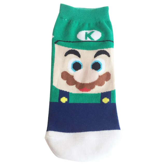 Classic Cotton Socks Kawaii Cartoon Super Mario Luigi Cosplay Props Sock Ankle Short Socks Small Mushrooms Stockings New - Цвет: B