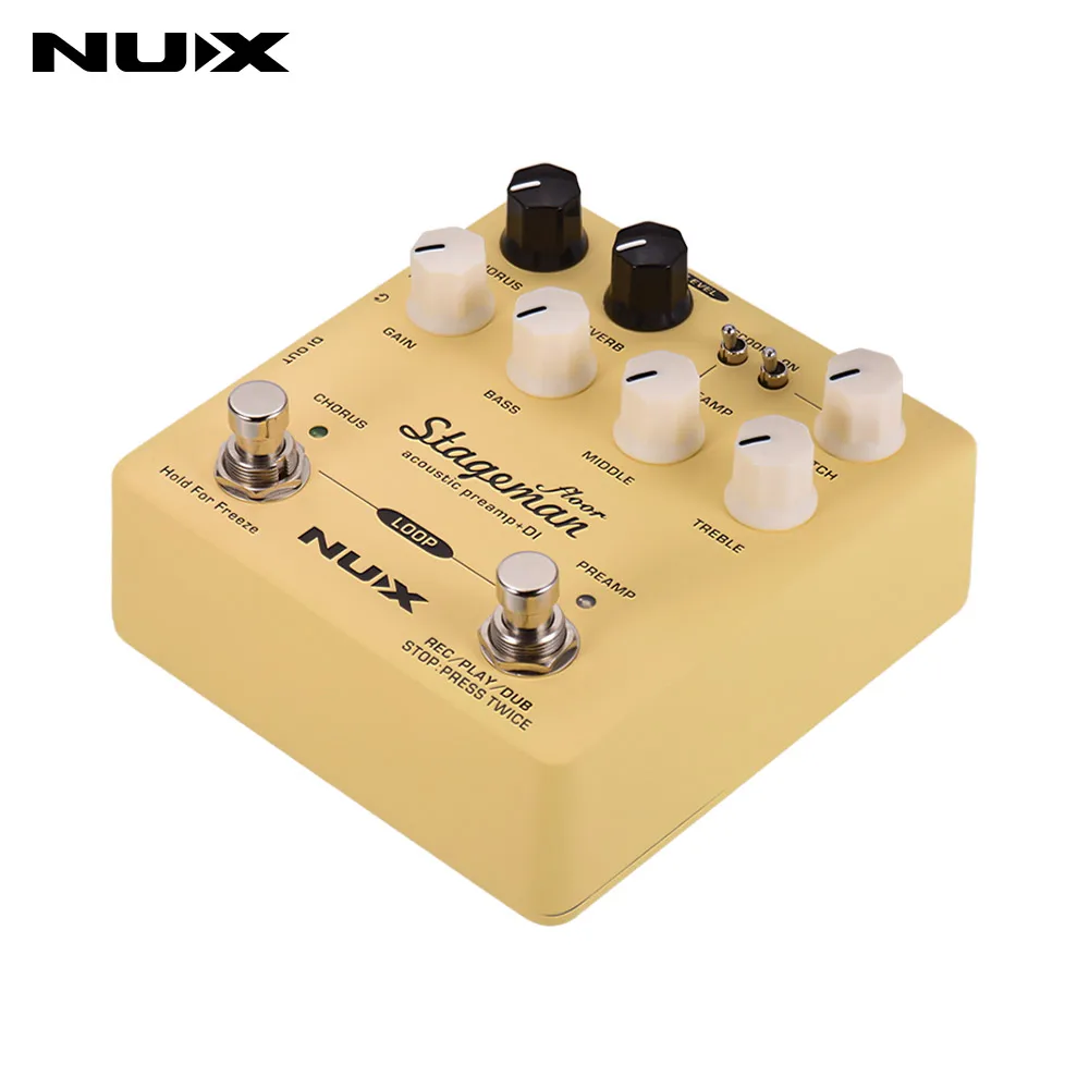 

NUX Stageman Floor Acoustic Preamp+DI Effect Pedal with Chorus Reverb Freeze 60s Loop for Acoustic Guitar Violin Mandolin Banjo