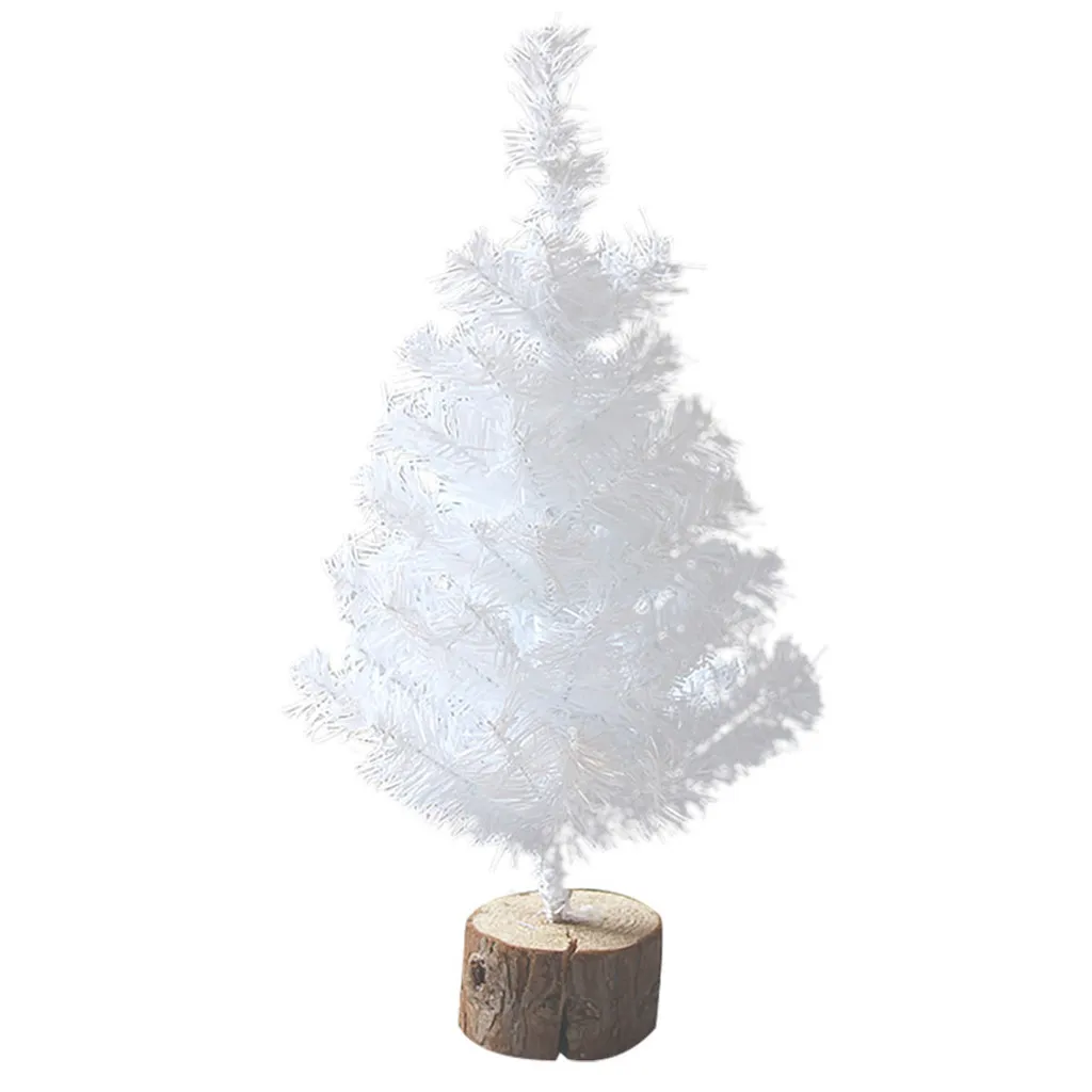 Рождественская елка белая голая дерево деревянная подставка настольная мини Xams елка рождественский орнамент украшение стола подарок arbol de navidad