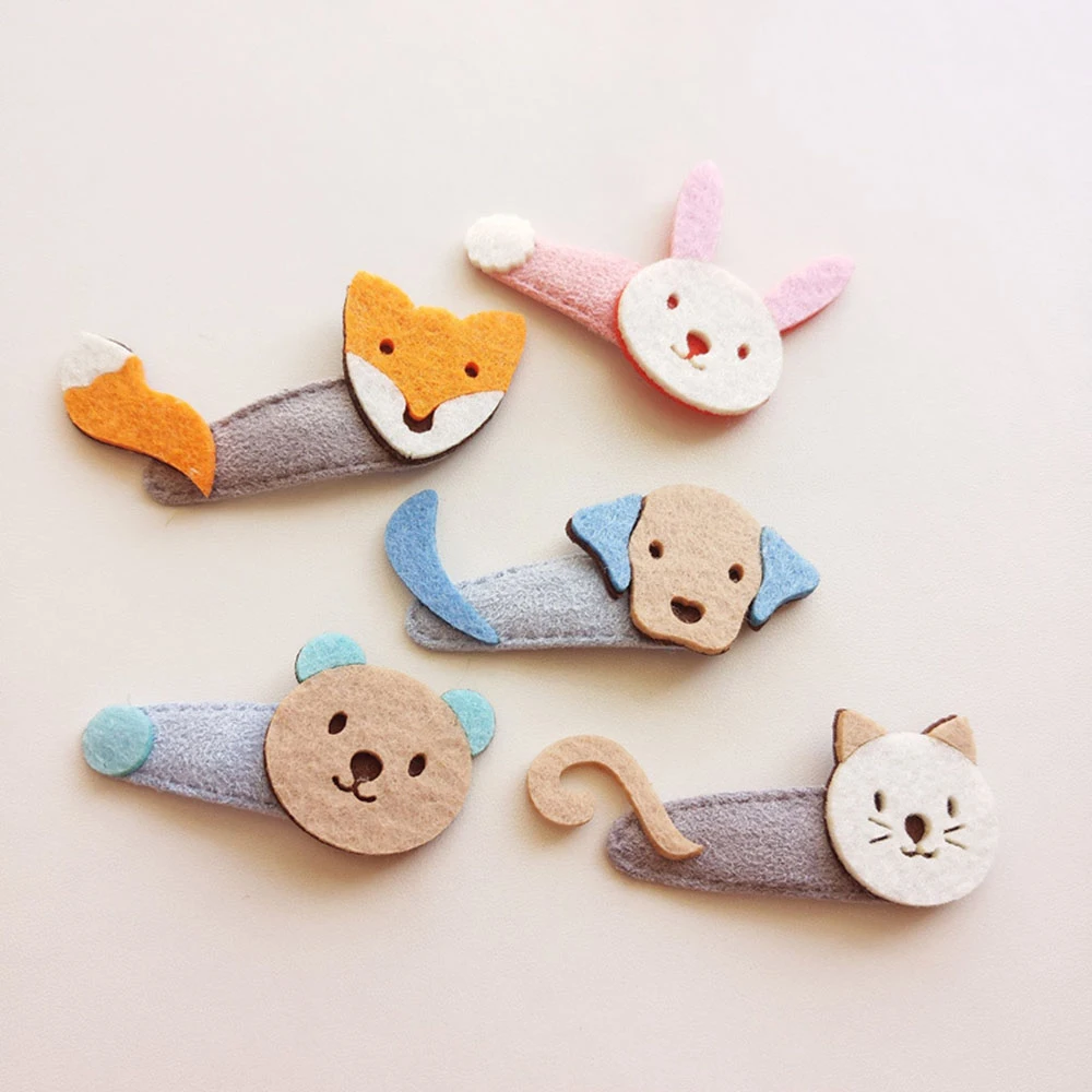 

1 pc Children Girls Lovely Animals Hair Clips Cat Dog Rabbit Fox Bear Cute Hairpins Styling Barrettes Hair Accessories