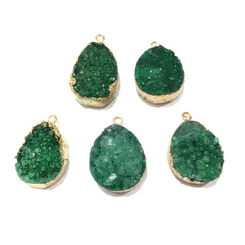 

Natural Stone Quartz Water drop shape Pendants Crystal Cluster Necklace Pendant for Jewelry Making DIY Necklace Accessories