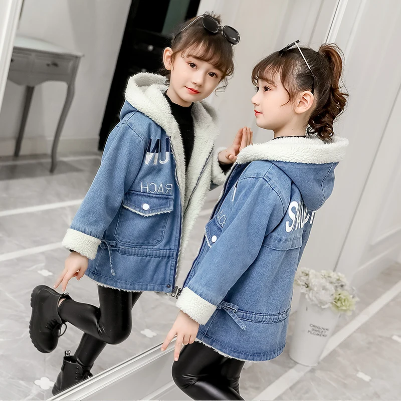 

Kids Denim Jackets for Girls Baby letter Embroidery Coats Spring Autumn Fashion Child Kids Outwear Ripped Jeans Jackets Jean 3 9