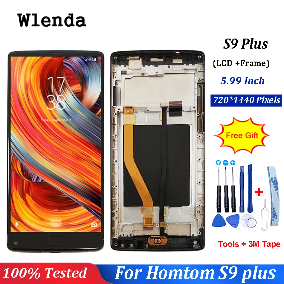 

5.99 inch For Homtom S9 Plus LCD Assembly with frame Display + Touch Screen Panel Replacement for homtom s 9 plus+Free tools