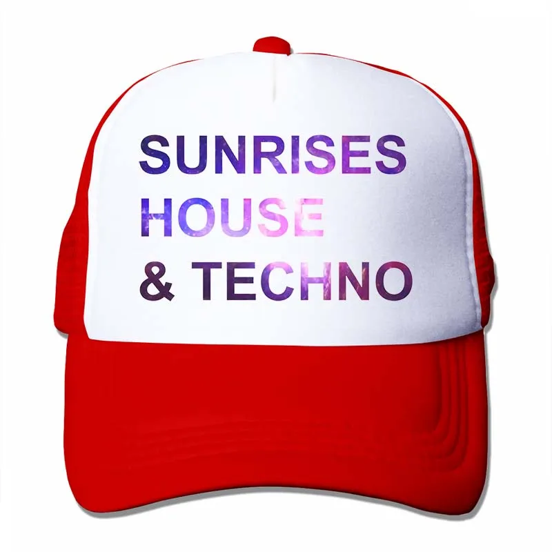 Бейсболка Sunrises House and Techno для мужчин и женщин, бейсболки, модная Регулируемая Кепка - Цвет: 4-Red