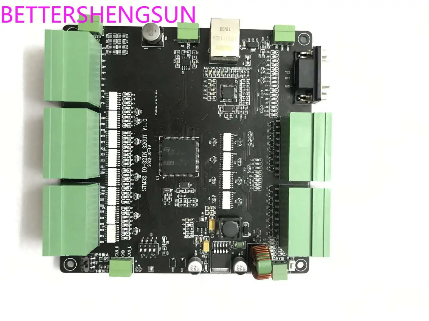 Плата ввода/вывода STM32 32 входа выхода/4 мотора 485/232/Can/сетевой порт/RTC/4AD/2DA |