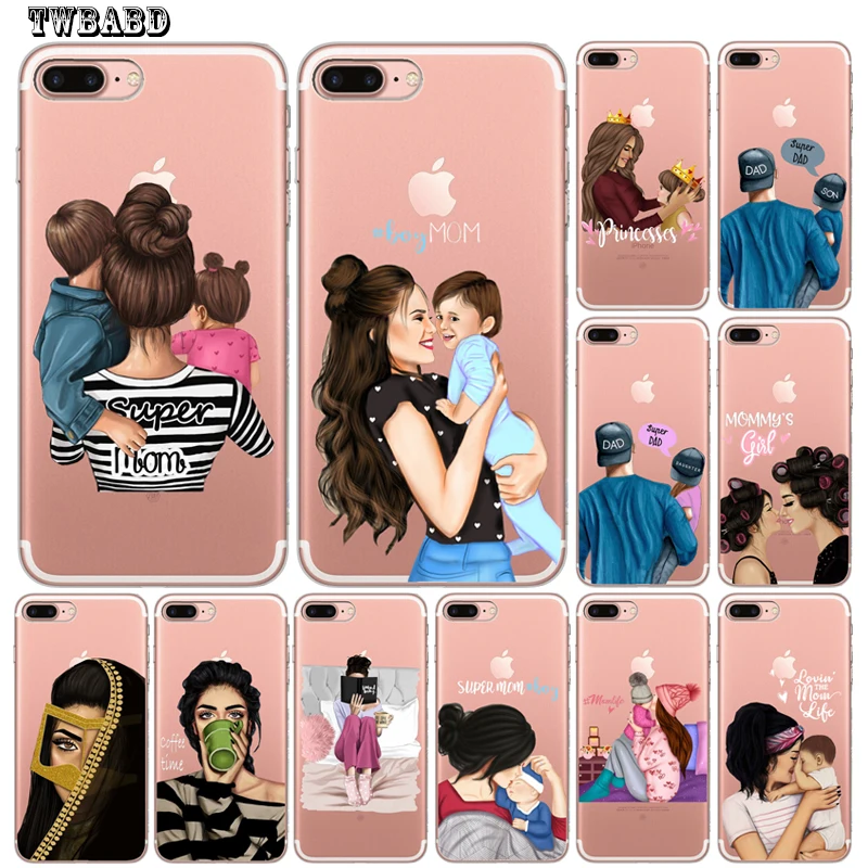 Чехол для телефона Funda iphone 11 чехол мамы маленькой девочки и мальчика 8 7 X XS Max XR Pro 6