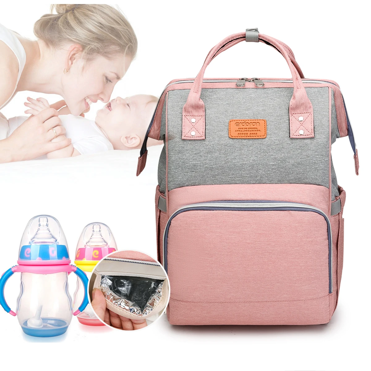 Sacs de maternité chaude maman poussette sac à couches sac à dos multifonction momie sac grand et imperméable bébé sac à langer cadeaux gratuits!