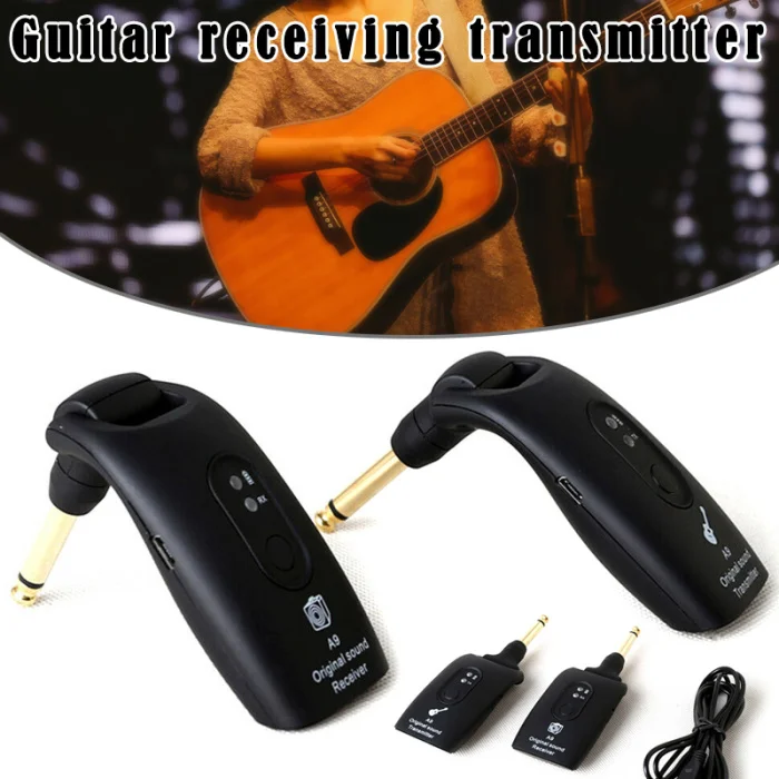 Hot Selling 2.4GHz Wireless Guitar System Transmitter A9 Receiver Built-in Rechargeable Accessories