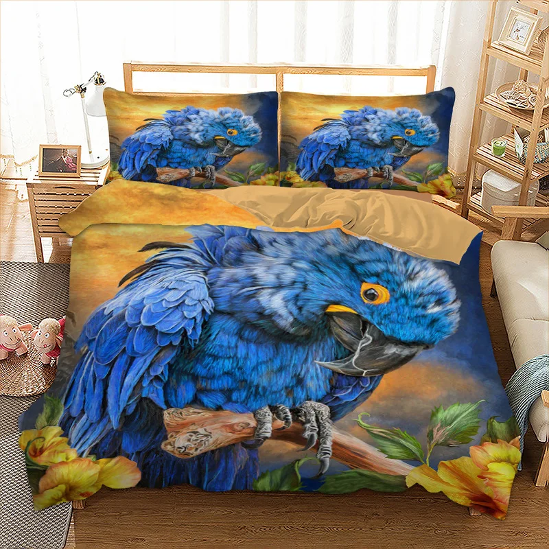 Parrot Duvet Cover Queen Bird Bedding King Size Parrot Bedding