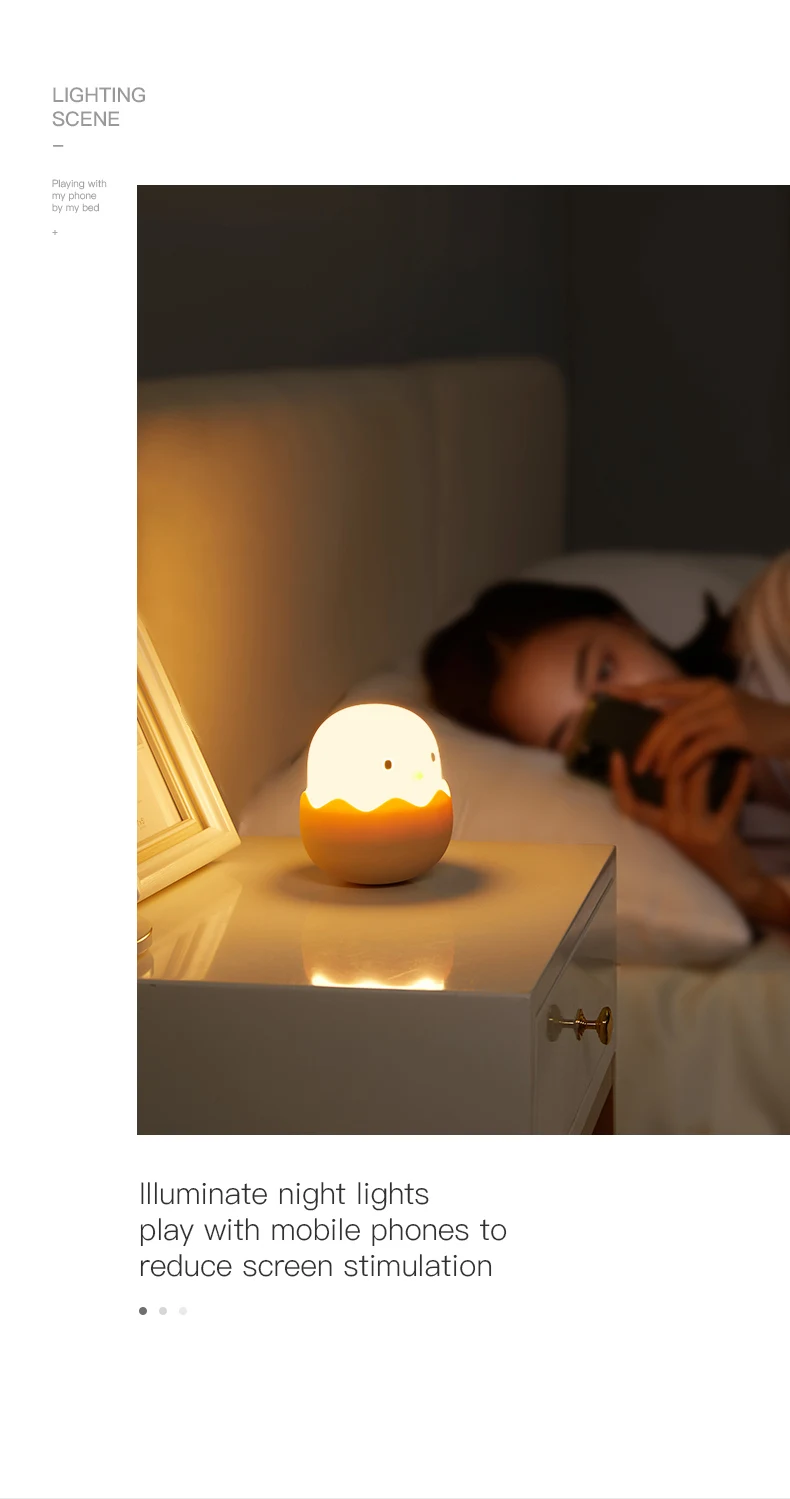 decorative night lights Led Children Touch Night Light Soft Silicone USB Rechargeable Bedroom Decor Gift Animal Egg Shell Chick Bedside Lamp night lamp for bedroom wall