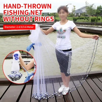 

Throwing Fishing Network Net With Sinker Fishing Net Mesh Hand Cast Net Outdoor Fishing Tool Gillnet