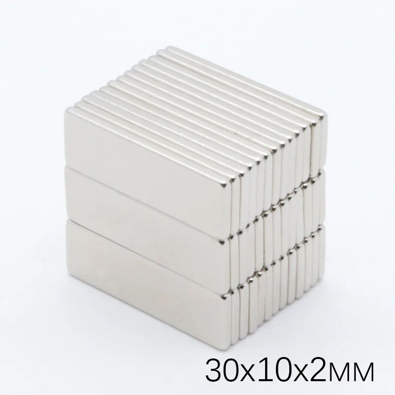 50 шт 30x20x2 мм N35 супер сильный, мощный квадратные неодимовые магниты NdFeB прямоугольный Блок редкоземельных магнит на холодильник 30x20x2 мм