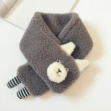 Осенне-зимний детский шарф с героями мультфильмов; модный однотонный шарф в Корейском стиле с кольцом для мальчиков и девочек; 46