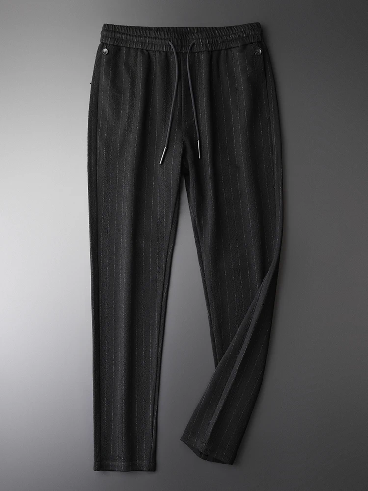 Spring Vertical Stripe Man Pants Plus Size 4xl Luxury Youth Fashion Men's Trousers Hight Quality Slim Casual Pants Men