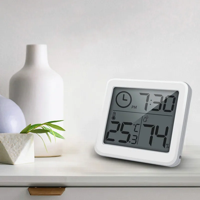 

Multifunction Thermometer Hygrometer Automatic Electronic Temperature Humidity Monitor Clock 3.2inch Large LCD Screen