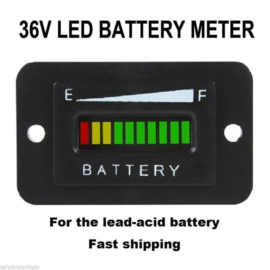 36Volt Car Battery Monitor Indicator Meter Gauge For EZGO Club Car Golf Cart Boat ATV Car Meter Mini Voltmeter Battery Tester - Цвет: Черный