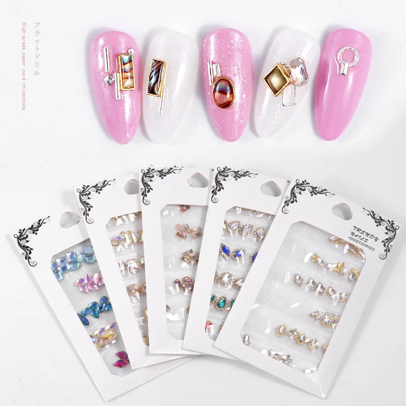Ювелирные изделия для дизайна ногтей ювелирные гибридные Стразы плоская подошва