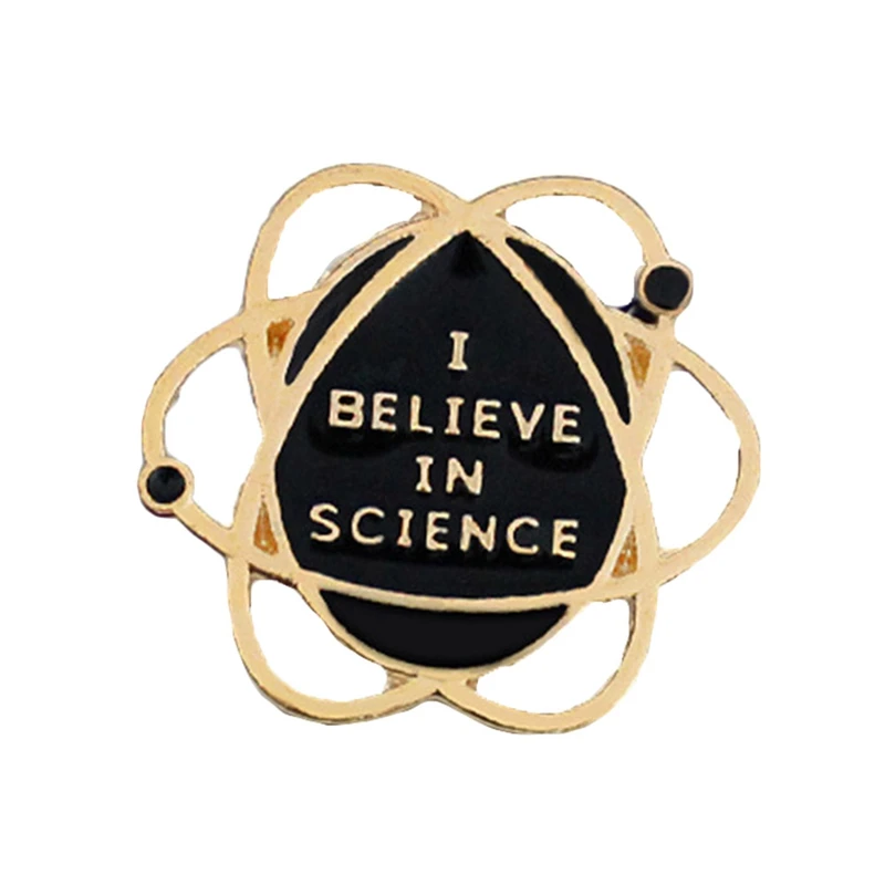 Планета Космос вокруг Земли брошь &quotScience" Я верю в наука &quotPin броши значок