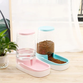 

Upgrade-Straw Double Layer Thickening Large Capacity Automatic Pet Feeder Dog Bowl Cat Basin Water Feeding Combination