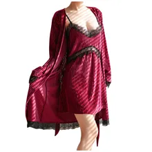 Sagace халат платье ночное белье сексуальное беспроводное без оправы пижамы кружевная ночная рубашка шелковое нижнее белье женские пижамы комплект из 2 предметов