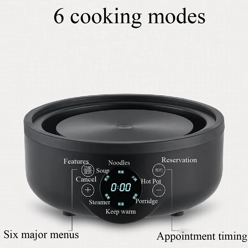 Electric Cooker Electric Rice Cooker Electric Frying Pan Electric Hot Pot 110V 220V Multi-Function Household Intelligent Split Small Electric Pot 1.8L
